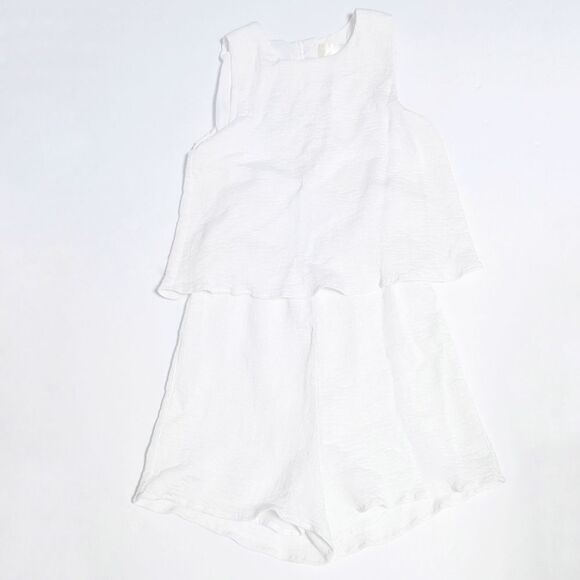 J.O.A. Layered Romper Button Back Detail BC5266 S - Picture 2 of 10